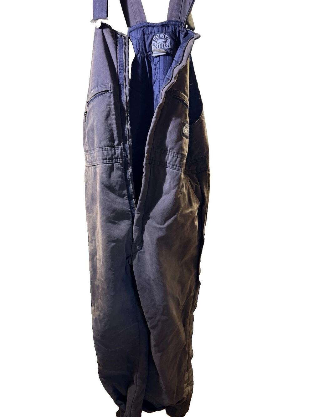 Polar King Key Brown Canvas Cotton Insulated Overalls Snow Cold Gear Coveralls M
